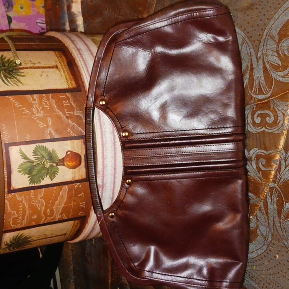 Tre Vero Brown Leather Clutch